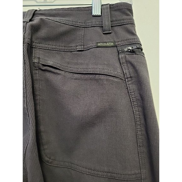 Athleta Corduroy Hiking Pants Straight Leg Zipper Pockets Gray Size 6 - Picture 7 of 8